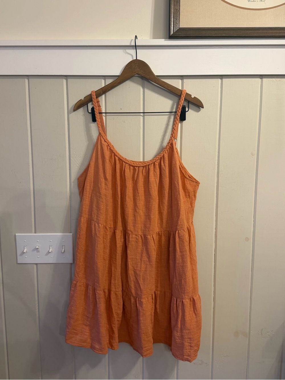 Shade & Shore Orange Clay Textured Knit Cover-Up Dress, Size XL, NWOT